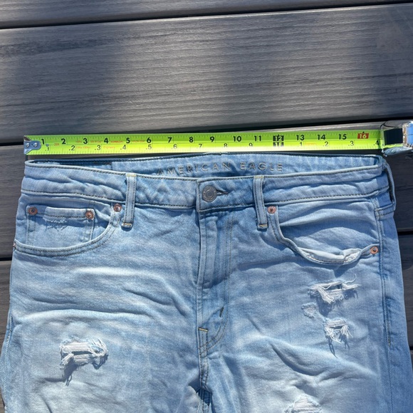 American Eagle; Airflex; Light Blue; Ripped Style; Slim Fit Jeans; Women's 33/34 - Picture 4 of 8
